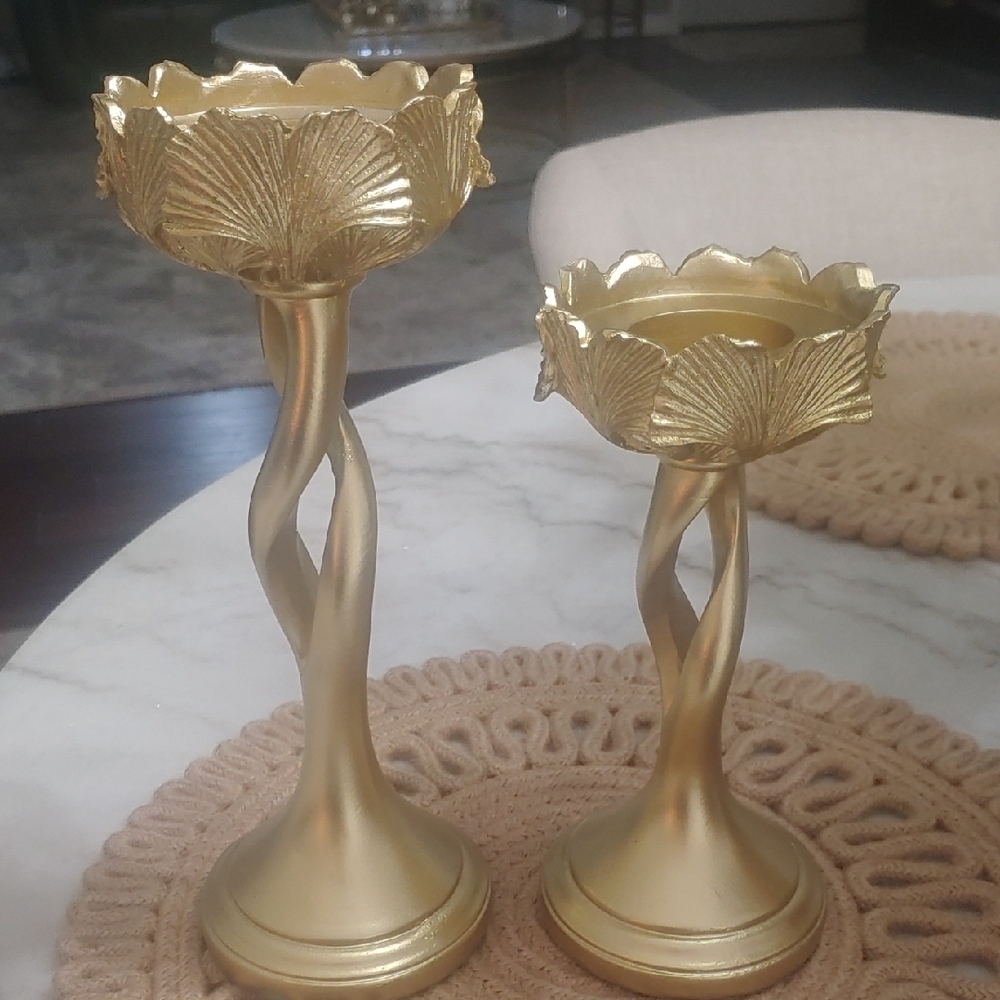Z Gallerie Elegant Gold Candle Holders